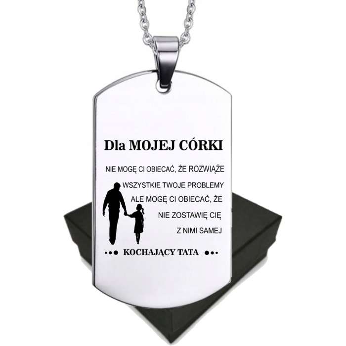 Zawieszka Nieśmiertelnik z Grawerem dla Córki